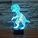 Borang Dinosaur Light Night Light Touch Table Desk Lamp,Borang 7 Colors Optical Illusion Lights with Acrylic Flat & ABS Base & USB Charger for Christmas Gifts