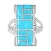 925 Sterling Silver Ring with Genuine Turquoise Size 5 to 13