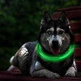 LED Dog Necklace Collar,USB Rechargeable Safety Waterproof Light up Adjustable Flashing Pet Neck Loop by fashion&cool
