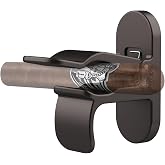 DoohowCase Magnetic Cigar Holder One-Handed Usage, Universal Cigar Clip Mount with Stick-On Metal Pads Fit 70 Rings, Glossy Zinc Alloy Cigar Accessory or Golf Carts, Boat, Fishing Rods, Golf Clubs