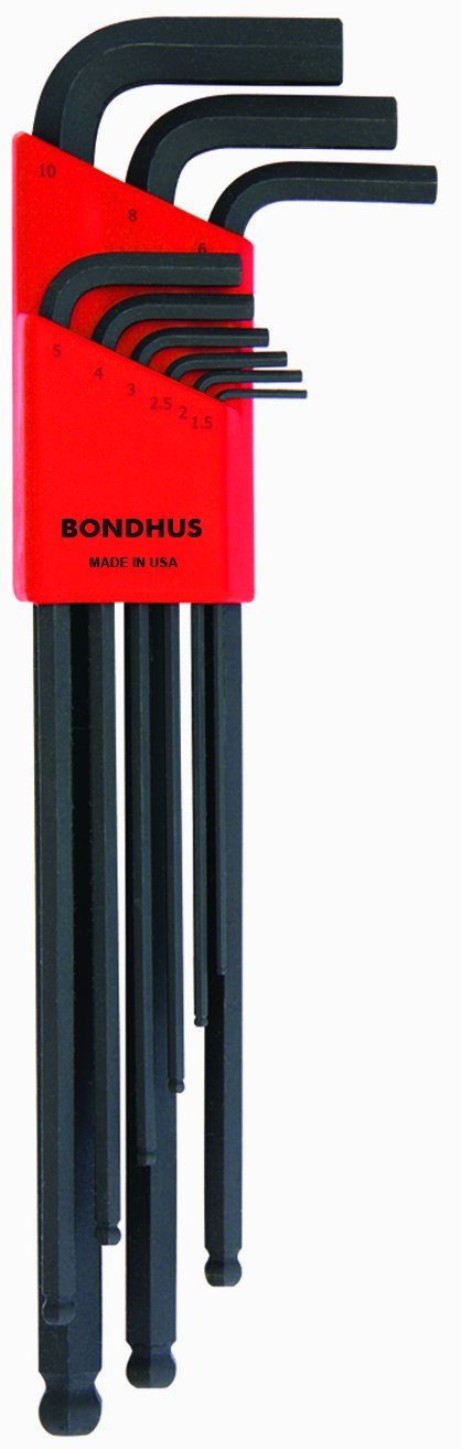 Bondhus 16099 1.5-10mm Extra Long Ball End L-Wrenches, Set of 9