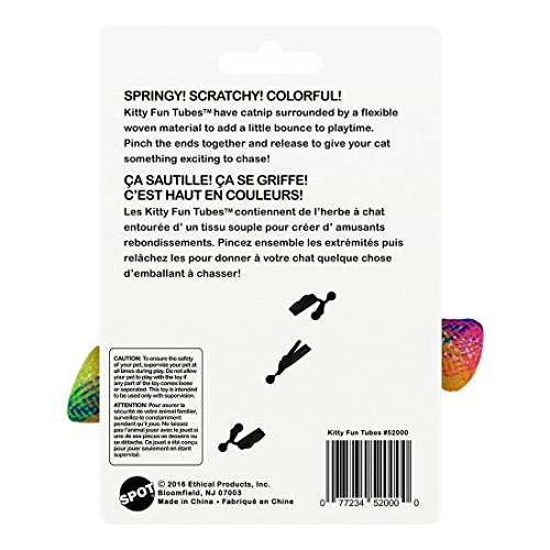 Ethical Pet - Spot Catnip Cat or Kitten toy, Colorful Fun Tubes. Interactive bouncy cat toy