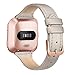 SWEES Leather Bands Compatible with Fitbit Versa, Slim Thin Genuine Leather Replacement Strap for Versa Women (5.5