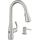 Moen 87014EWSRS Essie MotionSense Wave Touchless Kitchen Faucet | Touchless activation, Power Clean spray, soap dispenser included, pulldown wand, Spot Resist finish