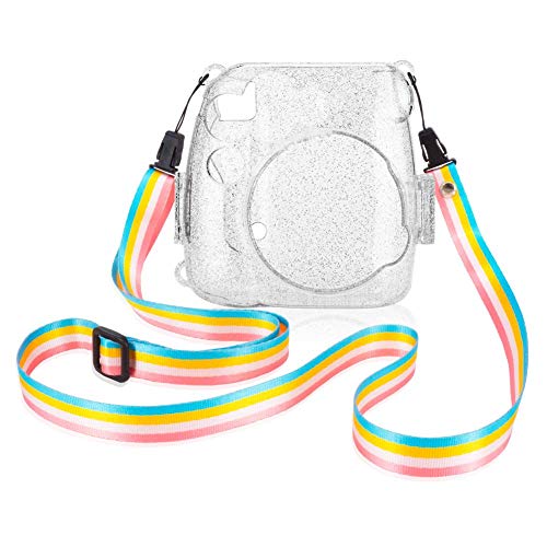 Anter-Cristal-Instax-Mini-8-Funda-de-PVC-para-Fujifilm-Instax-Mini-8-Mini-8-Mini-9-Cmara-de-pelcula-instantnea-con-Correa-Colorida-extrable-Transparente-A