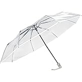 JOCNIKA Clear Umbrella for Wedding, Automatic Umbrellas Large Transparent Umbrella for Wedding, Foldable Umbrellas Suit for Dating Travel