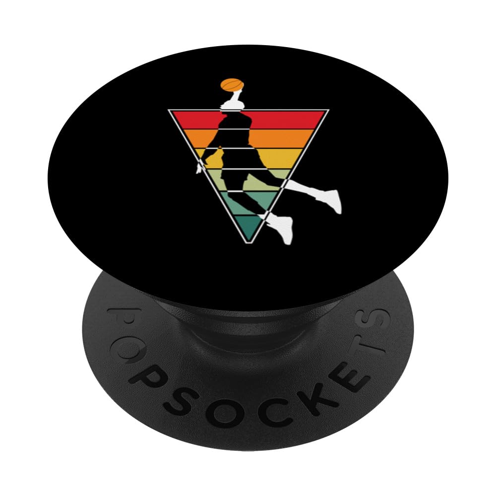 Vintage Basketball Dunk Shirt Sunset Colorful PopSockets Swappable PopGrip