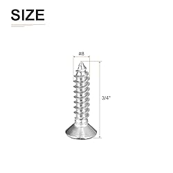 DTGN 100Pcs #8x3/4" Flat Head Wood Screws, 304