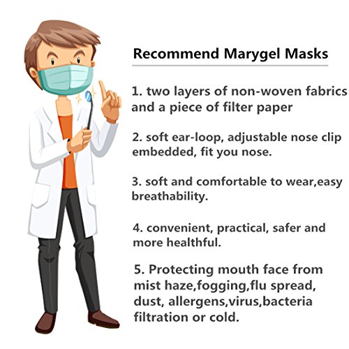 Marygel 50 Counts Disposable Procedure Surgical Face Mask (Blue)