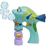 Fun Central AU217 1 Piece 6 Inches Fish LED Bubble Gun, Light Up Bubble Gun, Bubble Gun for Kids - Perfect for Birthday Parties, Pool Parties, Christmas, New Year's Celebration - Fish