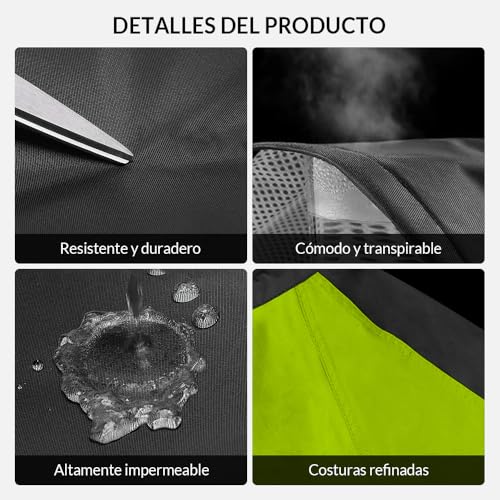 ZGMSDSCZ Traje Impermeable para Lluvia Motociclista, Alta Calidad Chubasquero Seguridad Reflectante con Capucha & Cubrezapatos, Traje de Lluvia para Motocicleta para Mujer y Hombre en Motocicleta