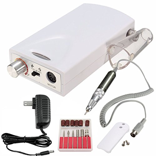 iMeshbean White Color Rechargeable Electric Nail File Drill Bit Manicure Pedicure Machine Tool Set Kit USA