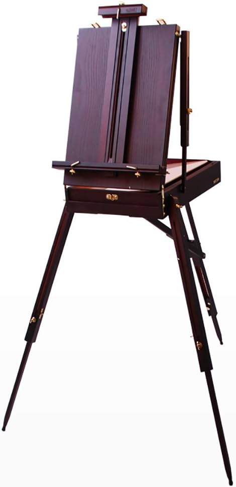 painting easel Solid wood easel portable art painting oil painting box / portable oil painting rack / color painting toolbox easels for art ( Color : 3 )