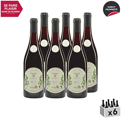 Vin de Savoie Gamay"L'Airelle" Rouge 2017 - Maison Perret - Vin AOC Rouge de Savoie - Bugey - Cépage Gamay - Lot de 6x75cl