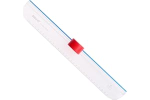 KW-triO Paper Cutter Paper Trimmer 12 Inch Wrapping Paper Cutter Slider Scrapbooking Tool Fabric Cutting Tool Ultra-Light Trimmer 13203 (Transparent and Red, A Paper Trimmer with Straight Blade)