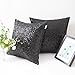 Kevin Textile Solid Bling Glitter Home Decorative Square Cushion Cover Sham for Sofa/Party, 18