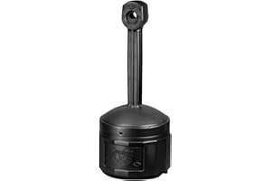 Justrite, Original Smoker’s Cease-Fire Outdoor Ashtray, Polyethylene Standing Ashtray with Steel Bucket, 4 Gallon, Black, 26800D