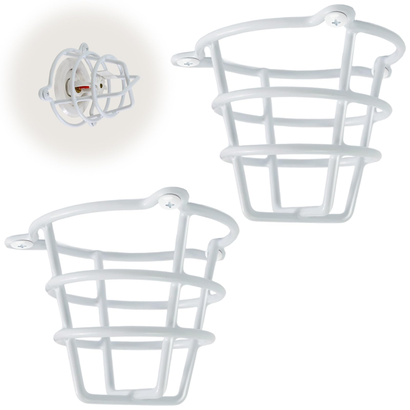 Happy Tree (2 Pack) White Fire Sprinkler Head Guard Cover for Both 1/2" & 3/4" Fire Head for Protecting Flush Mount & Side Wall & Pendent Head Semi - Recessed Sprinkler Head Cage
