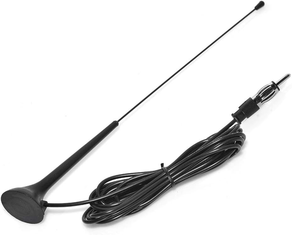 Eightwood FM Aerial FM Radio Antenna FM Antenna Magnet Mounting Antenna 3m Cable RG174 + DIN Socket 41585 to ISO Adapter for FM Cars Radio Trucks Cars Universal - Image 3