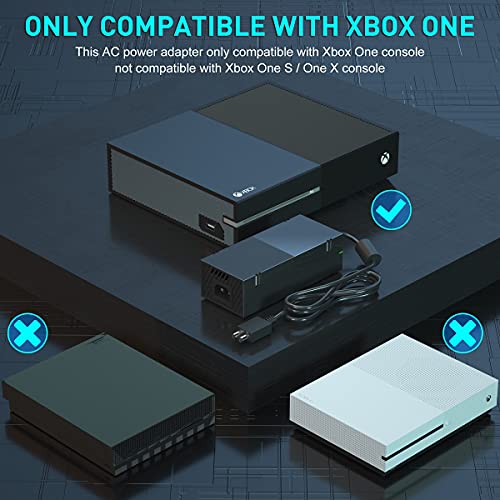 WEGWANG Xbox One Power Supply, Power Cord with Brick Adapter for Xbox