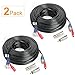 SHD 2Pack 100Feet Video Power Cable - BNC to RCA and BNC Female Connectors for Surveillance CCTV Security System