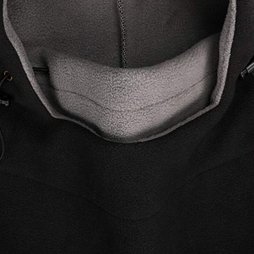 Miracu Heavyweight Balaclava Windproof Ski Face Mask, Women and Men Soft Fleece Winter Hat/Hood for Outdoor Sports,One Size,Black & Gray - Thumbnail 3