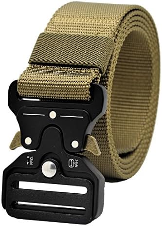 GRULLIN Tactical Rigger MOLLE Belt Quick Release Gear Clip Metal Buckle Compact Rappel CQB Military Web Nylon Outdoor Sport Men EDC Operator Waist Band