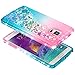 Galaxy Note 4 Case with Screen Protector for Girls Kids Women, NageBee Glitter Liquid Sparkle Bling Floating Quicksand Waterfall Diamond Cute Case for Samsung Galaxy Note 4 -Pink/Aqua