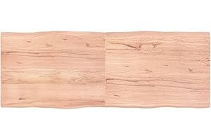 vidaXL Light Brown Solid Oak Wood Live Edge 160cm Table Top - Versatile Table Top with Natural Charm and Durable Construction