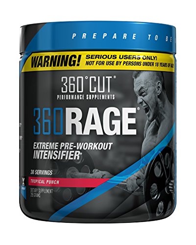 360RAGE – Extreme Pre-Workout Nitric Oxide Boosting Formula With: Beta Alanine, Citrulline Malate, and Agamtine To Produce Skin Bursting Pumps and Explosive Intensity, Tropical Punch