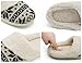 HomeTop Women's Faux Cashmere Knitted & Plush Fleece Lined Slip-On Memory Foam Clog Slippers Indoor/Outdoor (Medium / 7-8 B(M) US, Black & Beige)