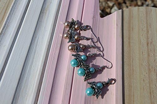 Champagne Guardian Angel Dangle Earrings and Charm Gift Set