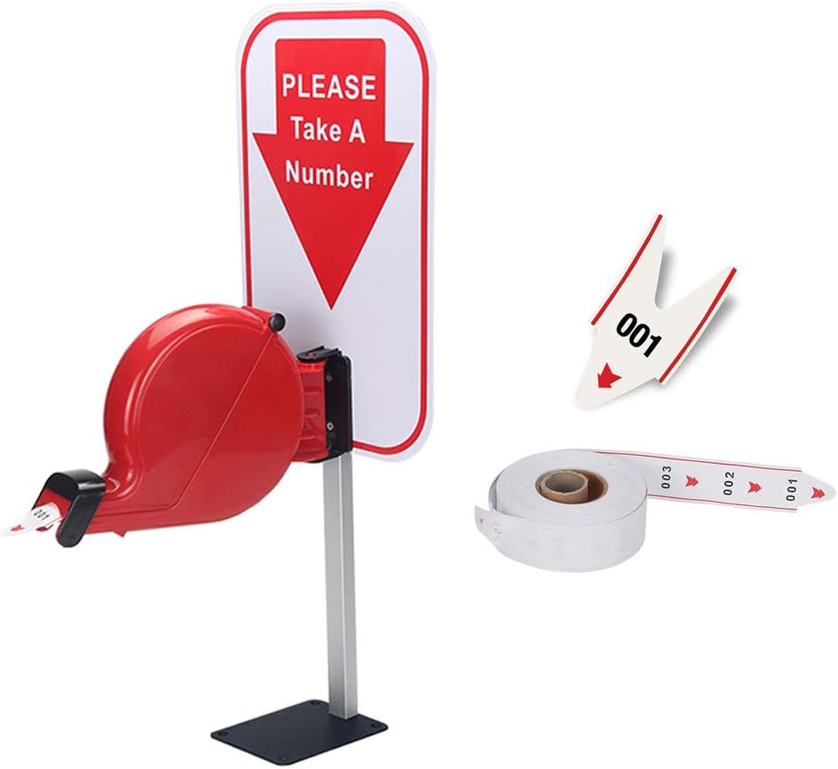 TakeANumber System Ticket Dispenser with Counter Stand and 1 Roll