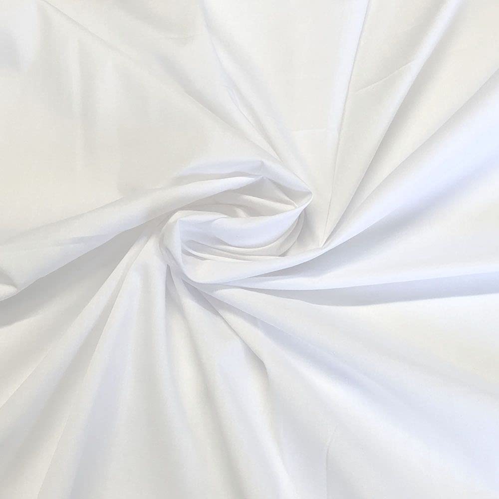 Fancy Textiles Plain Polycotton Dress Craft Fabric 44'' Wide (10 Meter, White)