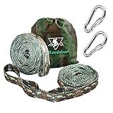 pys XL Hammock Straps - 10ft Camo Tree Straps, 20+1 Adjustable Loops, 2 Carabiners Included with 1000lbs Fit for Any Hammocks, Use Tree-Friendly for Adventure, Hiking and Backpacking (Camo,20+1)