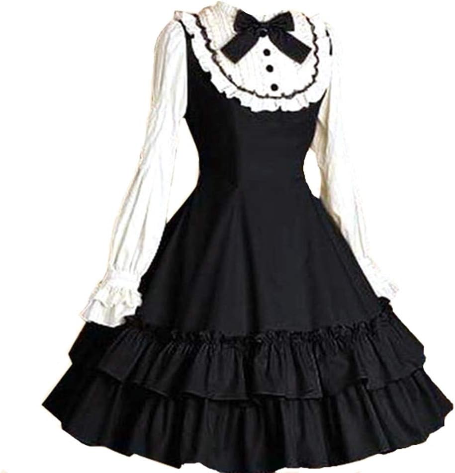 Loli Miss Women Girls Classic Lolita Dress High Waist Skirt Long Sleeve Blouse Halloween Cosplay Costumes