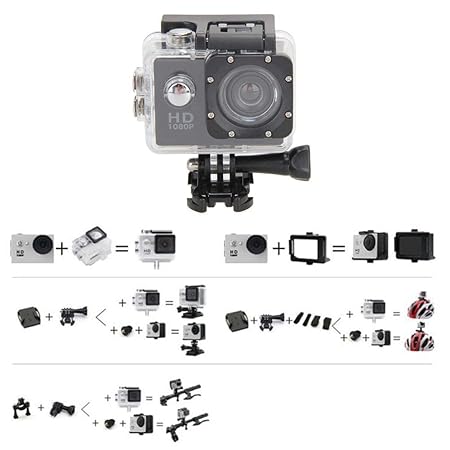 Rlorie Cámara a Prueba de Agua Full HD 1080p Cámara de 2.0 ...