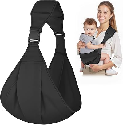 AOOWU Baby Sling Carrier Adjustable Shoulder Straps Newborn to Toddler