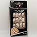 Bling Art False Nails French Fake White Lines Squoval 24 Acrylic Medium Tips