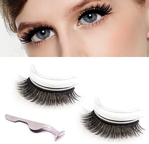 AWSTECH Newest 3D False Eyelashes, Handmade Makeup False Lashes Extension with Remover Clip Tweezers Nipper, Reusable, Natural Look, No Magnets, No Glue Needed