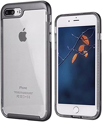 IPhone 7 Plus Case/ IPhone 8 Plus Case, Mobile X Hybrid Transparent Clear Slim Scratch Resistant Bumper Case With Air Cushion Technology For Apple Iphone 7 Plus (2016)/ IPhone 8 Plus (2017)-Dark Grey