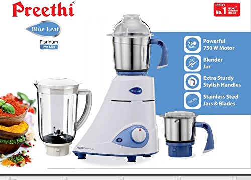 buy preethi blue leaf platinum pro mix with 3 jar online at low prices in india amazon in buy preethi blue leaf platinum pro mix