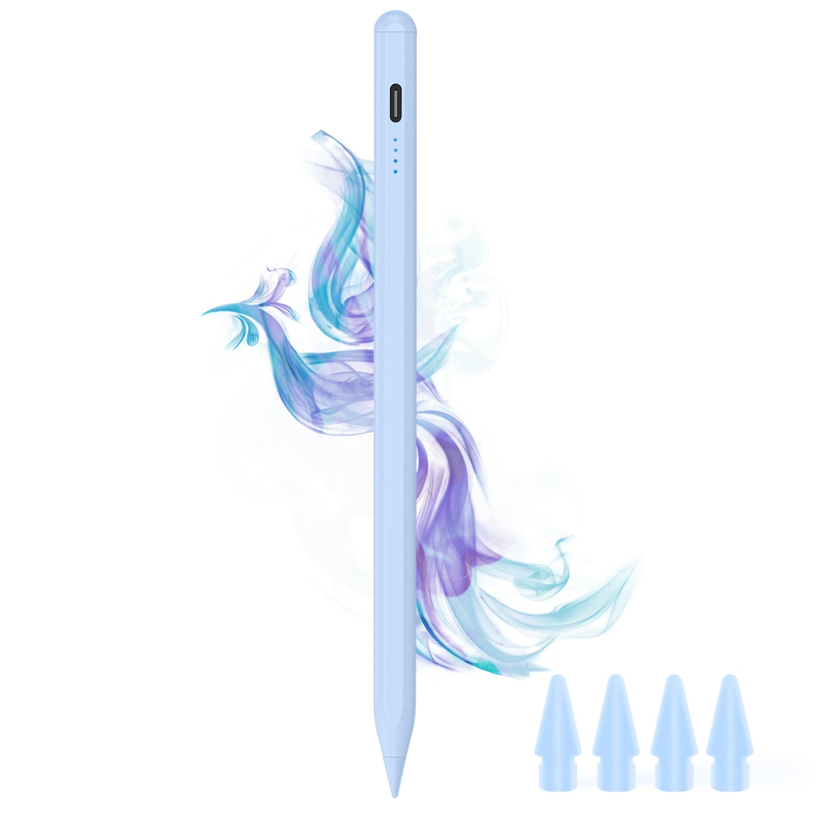 Photo 1 of Stylus Pen for iPad 9th&10th - Type-c Charging Pencil for ipad Palm Rejection Active Pen Compatible with (2018-2025) Apple iPad 6/7/8/9/10/11(A16), Air 3/4/5/M2/M3, Mini 5/6, Pro 11"/12.9"/M4?Blue?