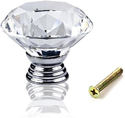 Sencillo Vida Pomos de Cristal 30mm Tiradores de Cristal para Puertas