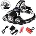 5000Lumen LED Headlamp / Bike Lights Set Wolfyok(TM) 3x CREE XM-L XML T6 Super Bright Waterproof 4 Modes Headlight Flashlight Torch for Outdoor Riding Night Fishing Hiking Camping + Bike Tail Light