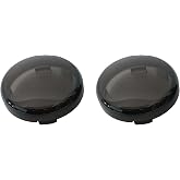 Turn Signal Lights Lens Cover Compatible with Harley Dyna Fatboy Softail Road Glide, Black 2pcs