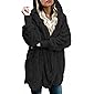 Dokotoo Womens Long Sleeve Solid Fuzzy Fleece Open Front Hooded Cardigans Jacket Coats Outwear with Pocket