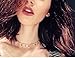 Women Sexy Sequins Choker Necklace Short Star Pendant Jewelry Chains (Gold color)