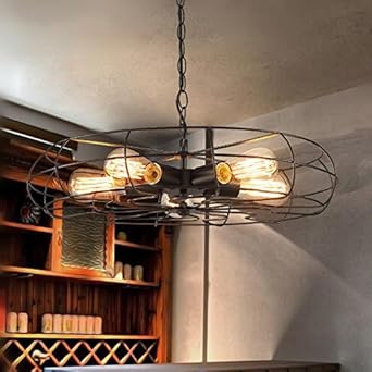 Vintage Industrial Pendant Ceiling Light Creative Iron Fan