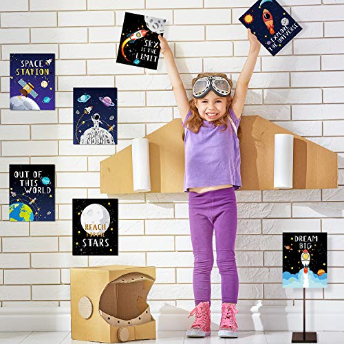 Blulu-9-Pieces-Outer-Space-Decor-Kids-Nursery-Bedroom-Space-Posters-Decor-8-x-10-Inch-Cute-Inspirational-Wall-Art-Decoration-for-Boys-and-Girls-Playroom-Bedroom-Nursery-Room-Decor